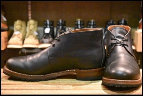【8.5D 美品 11年】レッドウィング 9024 ベックマン チャッカ 黒 ブラック フェザーストーン プレーントゥ ブーツ redwing HOPESMORE