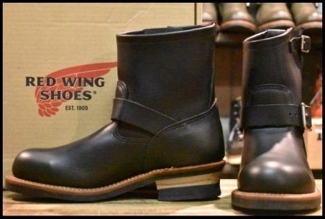 【7.5D 箱付 未使用 12年】レッドウィング 2976 ショート エンジニア 黒 ブラッククローム スチールトゥ ブーツ redwing HOPESMORE