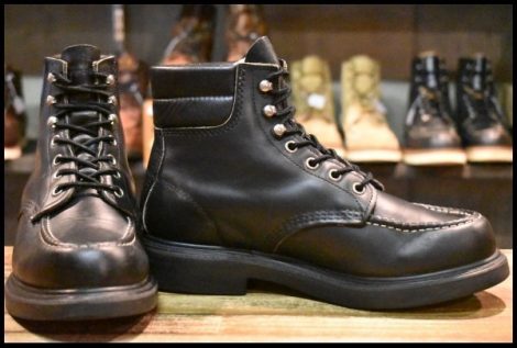 【7E 良品 羽タグ】レッドウィング 8133 スーパーソール 黒 ブラッククローム モックトゥ レースアップ ブーツ redwing HOPESMORE