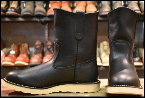 【8E 美品 07年】レッドウィング 8169 ペコス 黒 ブラッククローム プルオン クッションソール ブーツ redwing pecos HOPESMORE