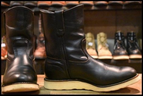 【8E 箱付 良品 羽タグ 97年】レッドウィング 8169 ペコス 黒 ブラッククローム プルオン ブーツ redwing pecos HOPESMORE