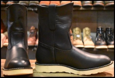【8E 美品 07年】レッドウィング 8169 ペコス 黒 ブラッククローム プルオン クッションソール ブーツ redwing pecos HOPESMORE