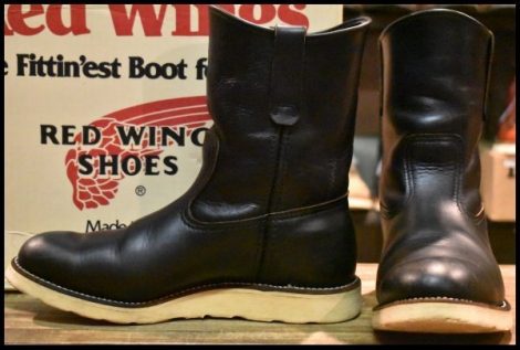 【8E 箱付 良品 羽タグ 97年】レッドウィング 8169 ペコス 黒 ブラッククローム プルオン ブーツ redwing pecos HOPESMORE