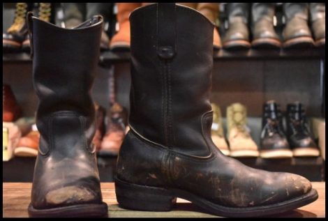【8E 中古 旧羽タグ 94年】レッドウィング 8155 ペコス 黒 ブラッククローム プルオン ブーツ redwing pecos HOPESMORE
