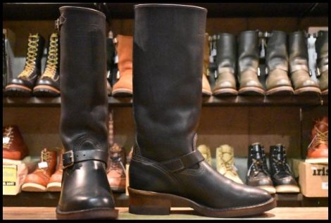 【8E 美品 09年】WESCO ウエスコ ナローボス ロング ブラック 黒 エンジニア ビブラム700ブラウン ブーツ BOSS HOPESMORE