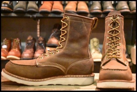 【10D 美品】WHITE’S ホワイツ ペリー8 ブラウン ディストレスド ビブラム4014シングル モックトゥ スモークジャンパー ブーツ HOPSMORE