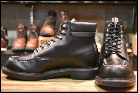 【9E 良品 23年】レッドウィング 8133 スーパーソール 黒 ブラッククローム モックトゥ 編み上げ ブーツ redwing HOPESMORE