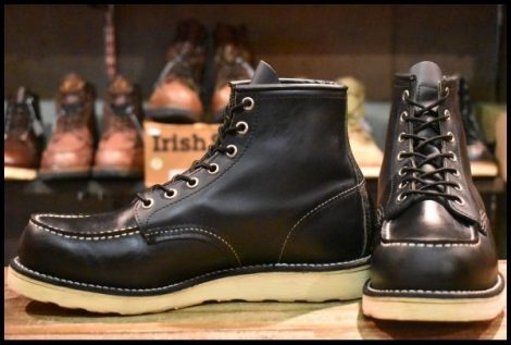 【8E 美品 07年】レッドウィング 8179 アイリッシュセッター 黒 ブラッククローム モックトゥ 編み上げ ブーツ redwing HOPESMORE