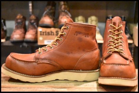 【7.5E 良品 半円犬タグ 94年01月刻印】レッドウィング 875 アイリッシュセッター 赤茶 オロラセット モック ブーツ redwing HOPESMORE