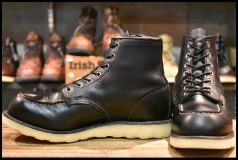 【7.5E 良品 犬タグ復刻 18年】レッドウィング 8179 アイリッシュセッター 黒 ブラッククローム モックトゥ ブーツ redwing HOPESMORE