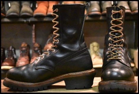 【7.5D 良品 11年】レッドウィング 8210 ロガー 黒 ブラッククローム スチールトゥ 編み上げ レースアップ ブーツ redwing HOPESMORE
