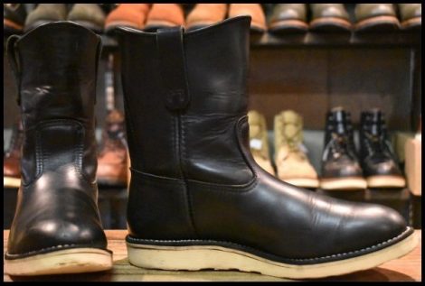 【8.5E 良品 07年】レッドウィング 8169 ペコス 黒 ブラッククローム プルオン ブーツ redwing pecos HOPESMORE