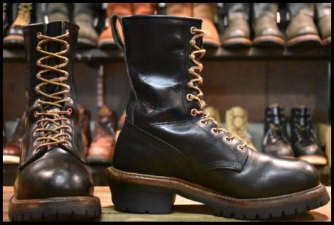 【7.5D 良品 11年】レッドウィング 8210 ロガー 黒 ブラッククローム スチールトゥ 編み上げ レースアップ ブーツ redwing HOPESMORE