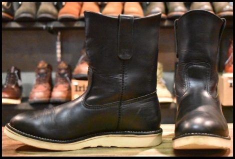 【8.5E 良品 07年】レッドウィング 8169 ペコス 黒 ブラッククローム プルオン ブーツ redwing pecos HOPESMORE