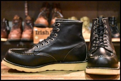 【7E 美品 犬タグ 97年】レッドウィング 8179 アイリッシュセッター 黒 ブラッククローム モックトゥ ブーツ redwing HOPESMORE