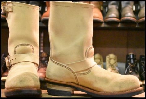 【8.5D 良品 10年】レッドウィング 8268 スエード エンジニア ホーソーンアビレーン ラフアウト スチールトゥ ブーツ redwing HOPESMORE