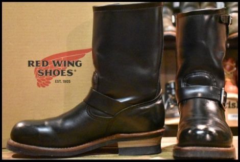 【9D 箱付 良品 11年】レッドウィング 2268 エンジニア 黒 ブラッククローム プルオン スチールトゥ ブーツ redwing HOPESMORE