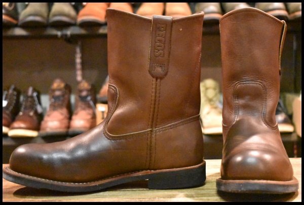 【7.5EE 良品 11年】レッドウィング 966 ペコス 茶 ブラウン スチールトゥ プルオン ブーツ redwing HOPESMORE