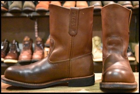 【7.5EE 良品 11年】レッドウィング 966 ペコス 茶 ブラウン スチールトゥ プルオン ブーツ redwing HOPESMORE