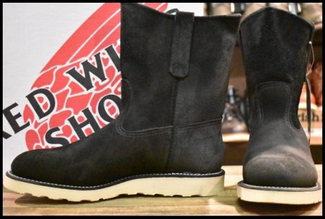 【8.5E 箱付 DEAD BEAMS別注 04年】レッドウィング 8177 黒スエード ペコス ブラック ラフアウト ブーツ redwing pecos HOPESMORE