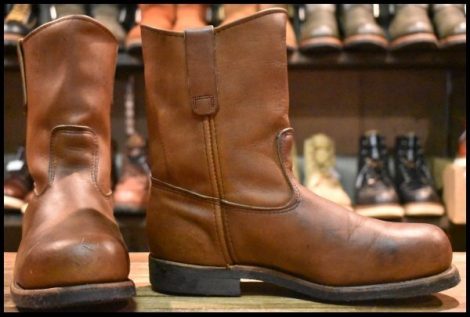 【7.5EE 良品 86年】レッドウィング 966 ペコス スチールトゥ ブラウン 茶 プルオン ブーツ pecos redwing HOPESMORE