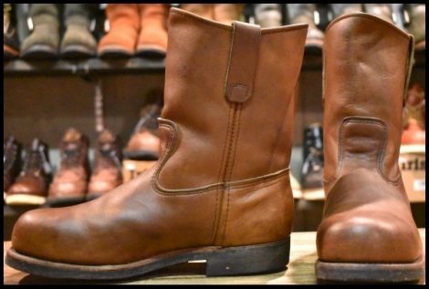 【7.5EE 良品 86年】レッドウィング 966 ペコス スチールトゥ ブラウン 茶 プルオン ブーツ pecos redwing HOPESMORE