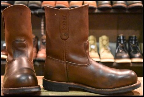 【7.5EE 良品 11年】レッドウィング 966 ペコス 茶 ブラウン スチールトゥ プルオン ブーツ redwing HOPESMORE