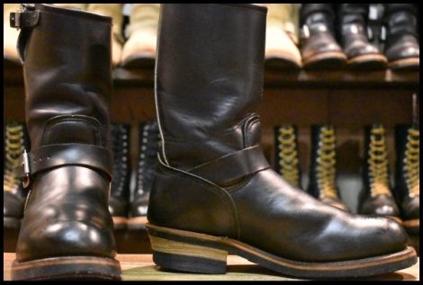 【7.5D 良品 PT91刺繍 98年】レッドウィング 2268 エンジニア 黒 ブラッククローム スチールトゥ プルオン ブーツ redwing HOPESMORE