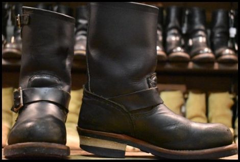 【6D 中古 12年】レッドウィング 2268 エンジニア 黒 ブラッククローム スチールトゥ ブーツ redwing HOPESMORE