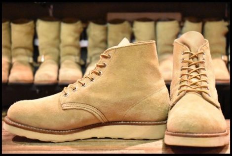 【8E 美品 羽タグ 00年】レッドウィング 8167 スエード アイリッシュセッター タン ラフアウト プレーントゥ ブーツ redwing HOPESMORE