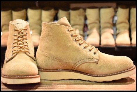 【8E 美品 羽タグ 00年】レッドウィング 8167 スエード アイリッシュセッター タン ラフアウト プレーントゥ ブーツ redwing HOPESMORE