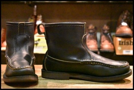 【６? 良品】RUSSELL MOCCASIN ラッセルモカシン ノックアバウト ブラック 黒 プルオン ブーツ HOPESMORE