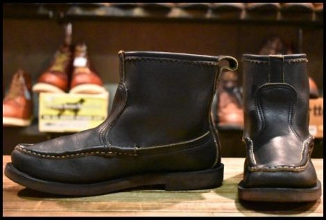 【６? 良品】RUSSELL MOCCASIN ラッセルモカシン ノックアバウト ブラック 黒 プルオン ブーツ HOPESMORE