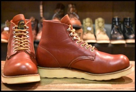 【7.5D 箱付 美品 半円犬タグ 97年】レッドウィング 8166 アイリッシュセッター 赤茶 オロラセット プレーントゥ ブーツ redwing HOPESMORE