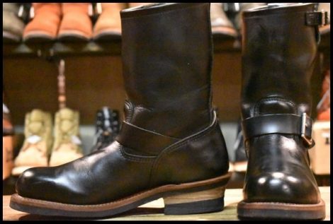 【8D 良品 16年】レッドウィング 2268 エンジニア 黒 ブラッククローム スチールトゥ ブーツ redwing HOPESMORE
