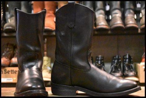 【10E 良品 06年】レッドウィング 8155 ペコス 黒 ブラッククローム プルオン ブーツ redwing pecos HOPESMORE