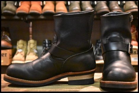 【8.5D 良品 11年】レッドウィング 2976 ショート エンジニア 黒 ブラッククローム スチールトゥ ブーツ redwing HOPESMORE