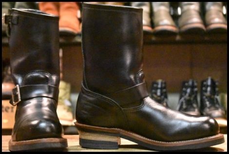 【8D 良品 16年】レッドウィング 2268 エンジニア 黒 ブラッククローム スチールトゥ ブーツ redwing HOPESMORE