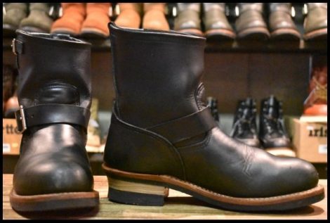 【8.5D 良品 11年】レッドウィング 2976 ショート エンジニア 黒 ブラッククローム スチールトゥ ブーツ redwing HOPESMORE