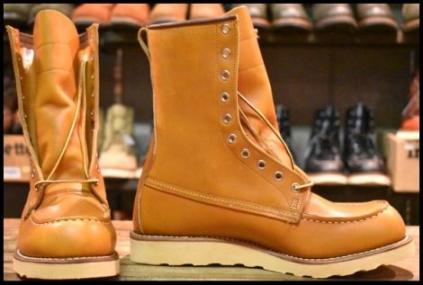 【8D 未使用 12年】レッドウィング 9877 ゴールドラセット ロング アイリッシュセッター モックトゥ ブーツ redwing HOPESMORE