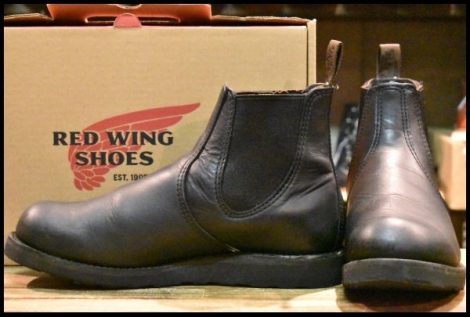 【9.5D 箱付 美品 23年】レッドウィング 3194 クラシックチェルシー サイドゴア ブラック ハーネス 黒 ブーツ redwing HOPESMORE
