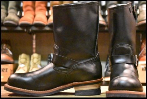 【10D 美品 16年】レッドウィング 2268 エンジニア 黒 ブラッククローム スチールトゥ ブーツ redwing HOPESMORE