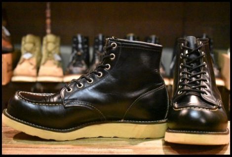 【8E 良品 犬タグ 99年】レッドウィング 8179 アイリッシュセッター 黒 ブラッククローム モックトゥ 編み上げ ブーツ redwing HOPESMORE