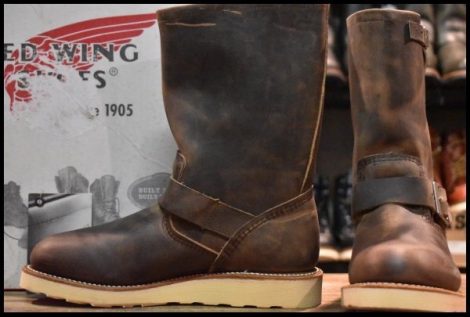 【7.5D 箱付 未使用 09年】レッドウィング 2975 エンジニア 茶 コンクリート ラフ＆タフ クッションソール ブーツ redwing HOPESMORE