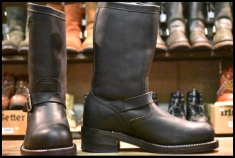 【7E 美品 白タグ】Chippewa チペワ エンジニア 27863 黒 ブラック スチールトゥ 11インチハイト ブーツ HOPESMORE