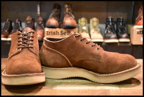 【8.5E 箱付 美品 ネペンテス別注】HATHORN ハソーン オックスフォード チョコレートラフアウト シューズ スエード 短靴 ブーツ HOPESMORE
