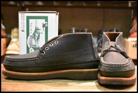 【7E 箱付 未使用】RUSSELL MOCCASIN ラッセルモカシン スポーティングクレーチャッカ 200-27WV ブラック ダブルモカシン ブーツ HOPESMORE