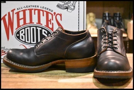 【7.5E 箱付 美品】WHITE’S ホワイツ オックスフォード 300HC-430 ブラック クロムエクセル 黒 短靴 ローカット 編み上げ ブーツ HOPESMORE