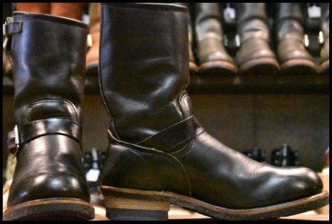 【9D 良品 PT83 92年4月刻印】レッドウィング 2268 エンジニア 黒 ブラック クローム スチールトゥ ブーツ redwing PT91 HOPESMORE