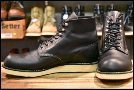 【8D 良品 10年】レッドウィング 8165 アイリッシュセッター 黒 ブラッククローム プレーントゥ 編み上げ ブーツ redwing HOPESMORE